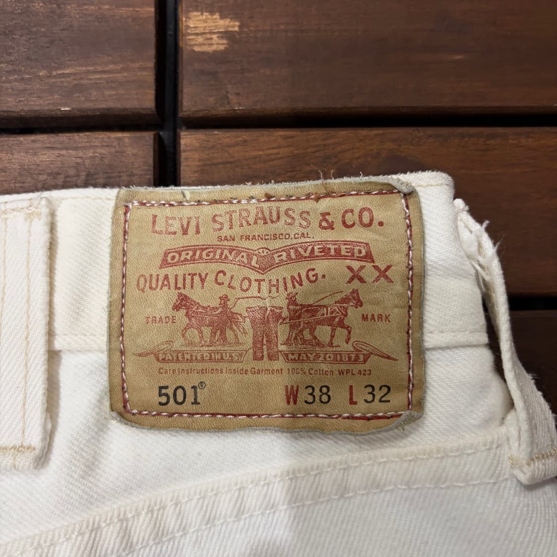리바이스 00’s 501 화이트 데님 팬츠 (38) 상품이미지9
