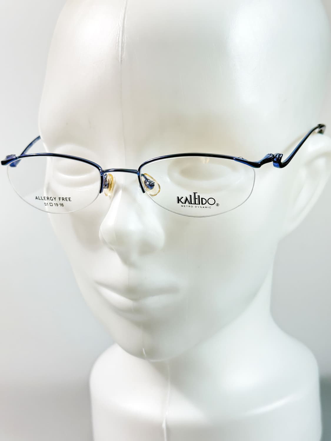 90s KALEIDO 블루 메탈 오벌 반무테 빈티지 안경 상품이미지8