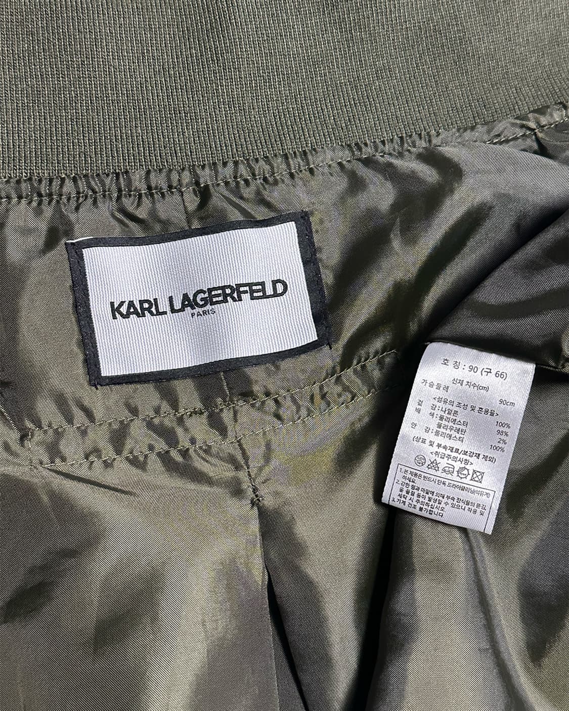 칼라거펠트 백플리츠 ma-1 항공점퍼 카키 상품이미지4