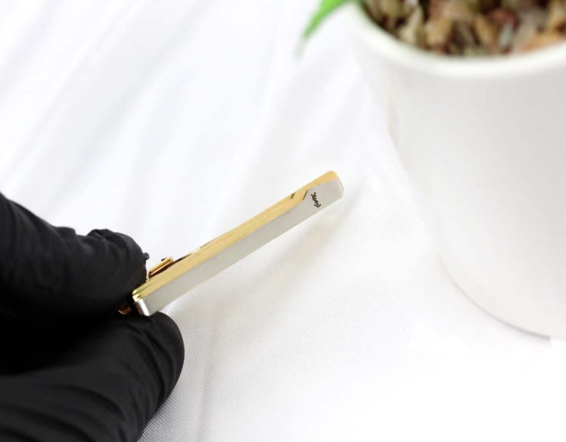 입생로랑 B+등급 5cm 남자 명품 넥타이핀 빈티지 상품이미지4