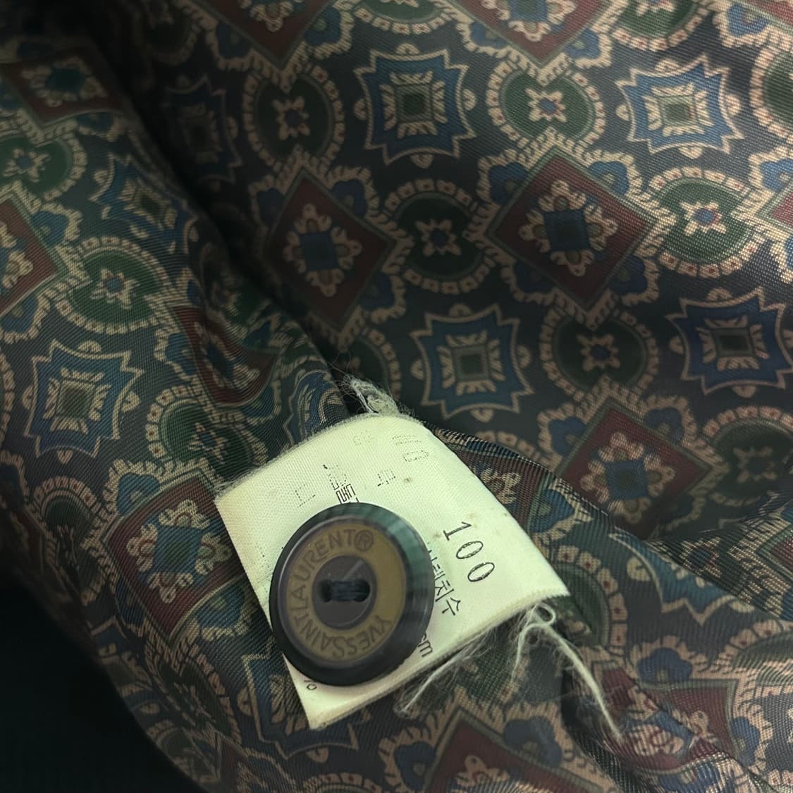 YSL 입생로랑 90년대 모직 체크 블루종 아카이브 자켓 L 상품이미지8