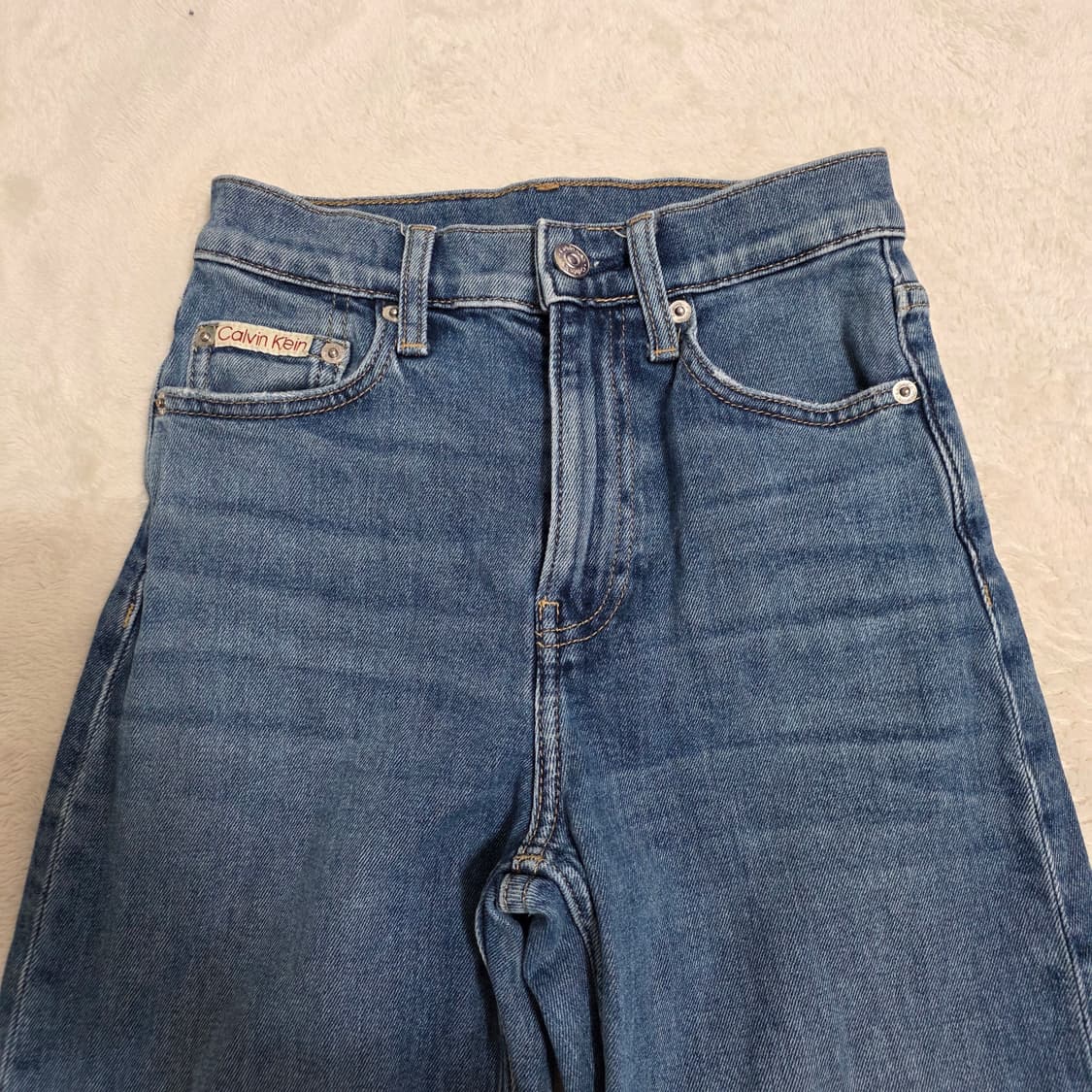 (24)여성 캘빈클라인 하이웨스트 와이드 데님 팬츠 상품이미지2
