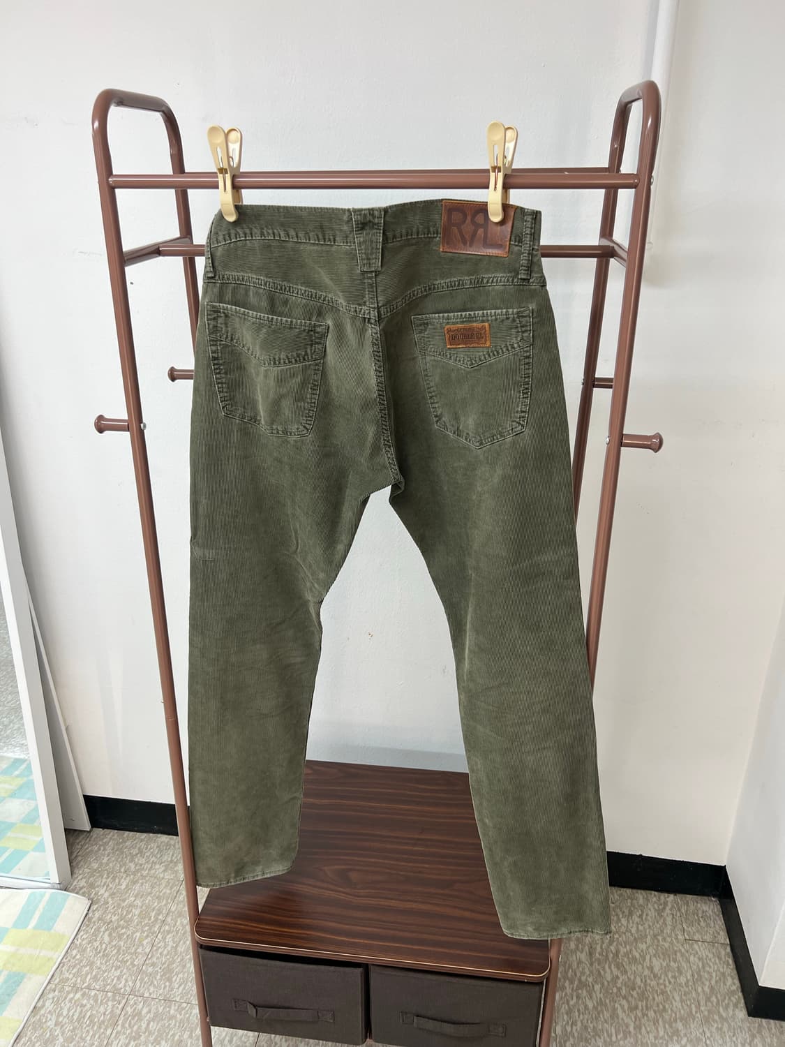 RRL/슬림핏 코듀로이 팬츠-올리브 (32/32) 상품이미지4