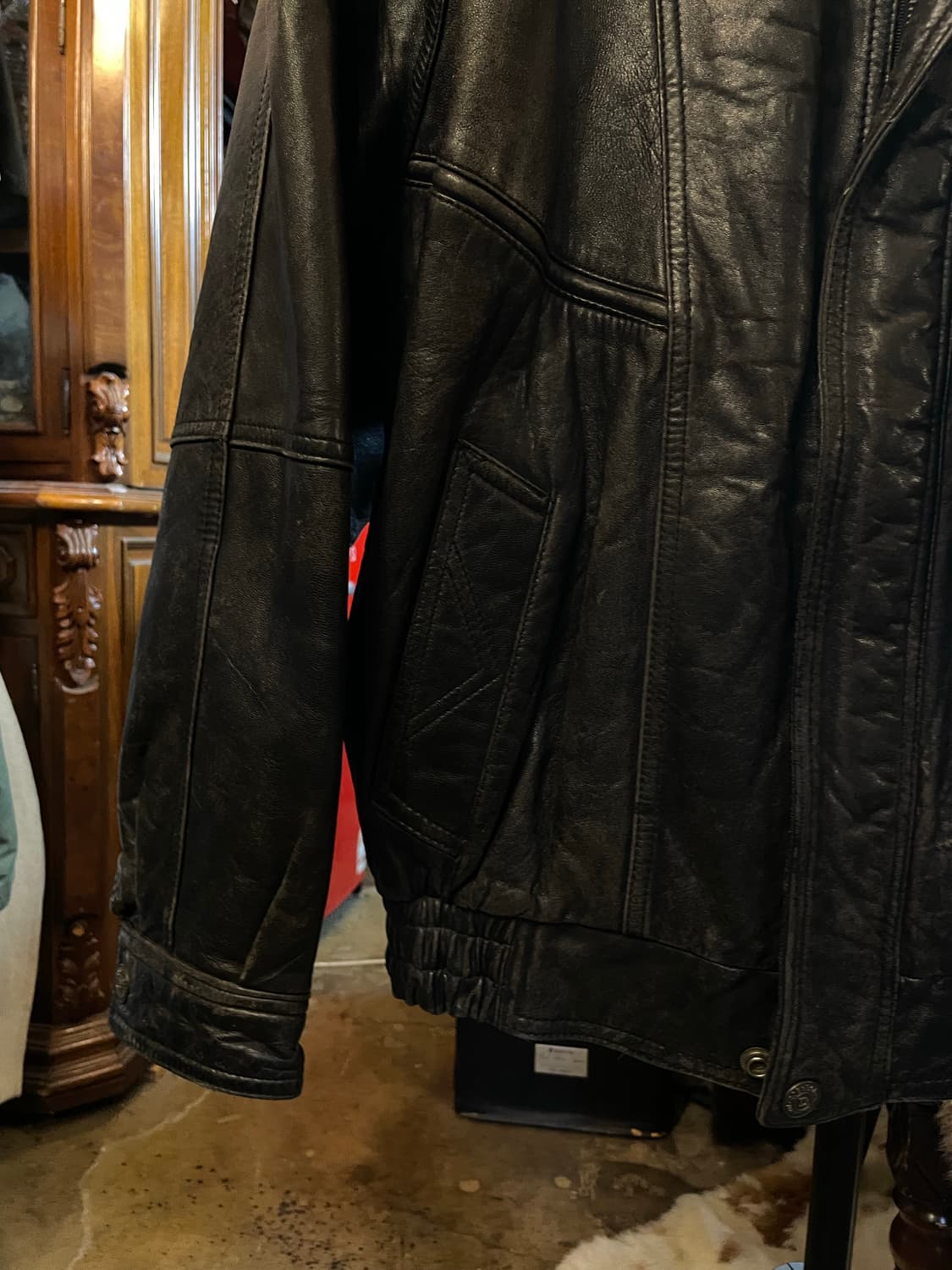 ROB & BOB 양가죽 봄버 자켓 블랙 상품이미지4