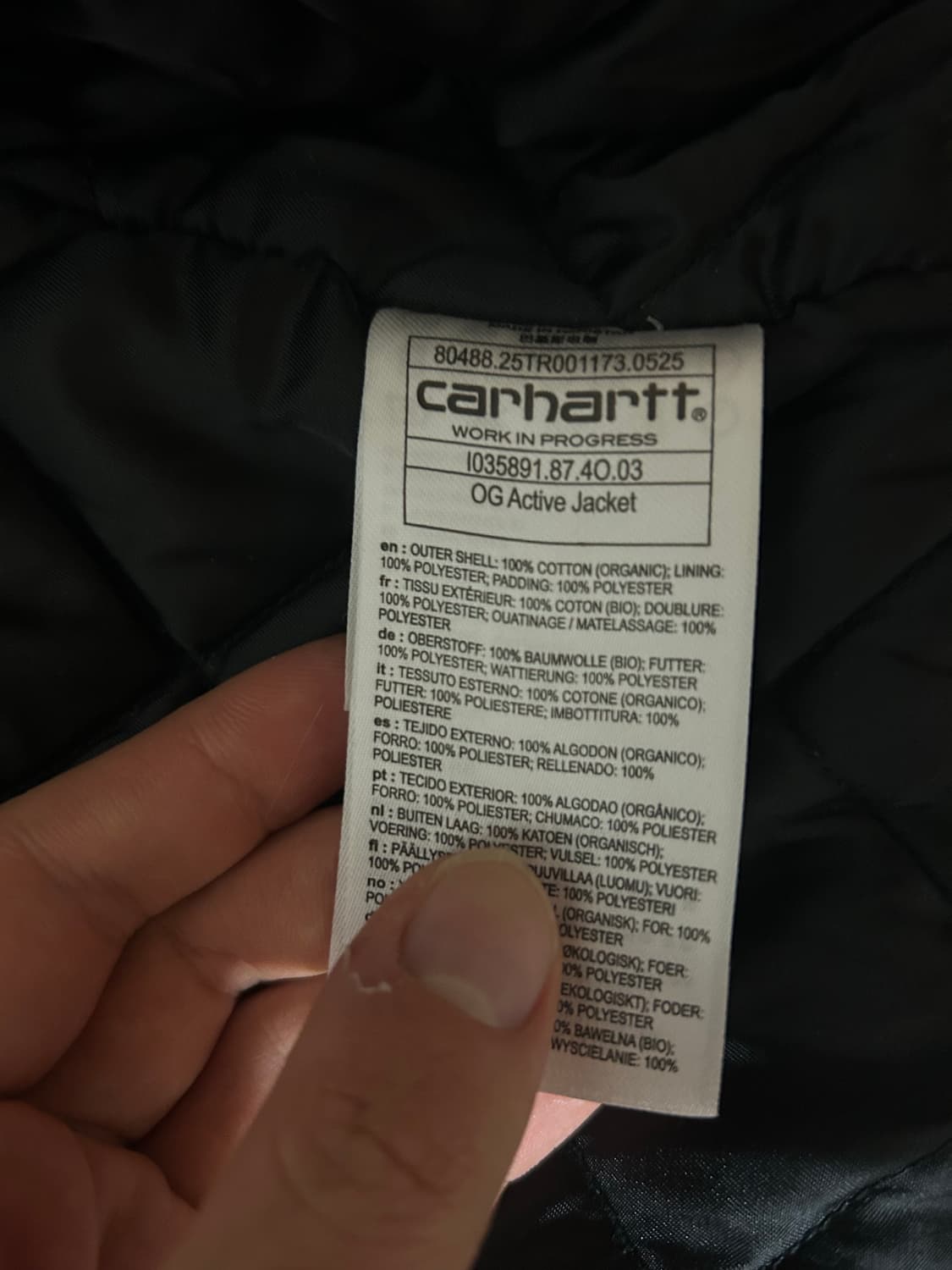 칼하트 wip OG 액티브 자켓 그레파이트 팝니다 상품이미지5