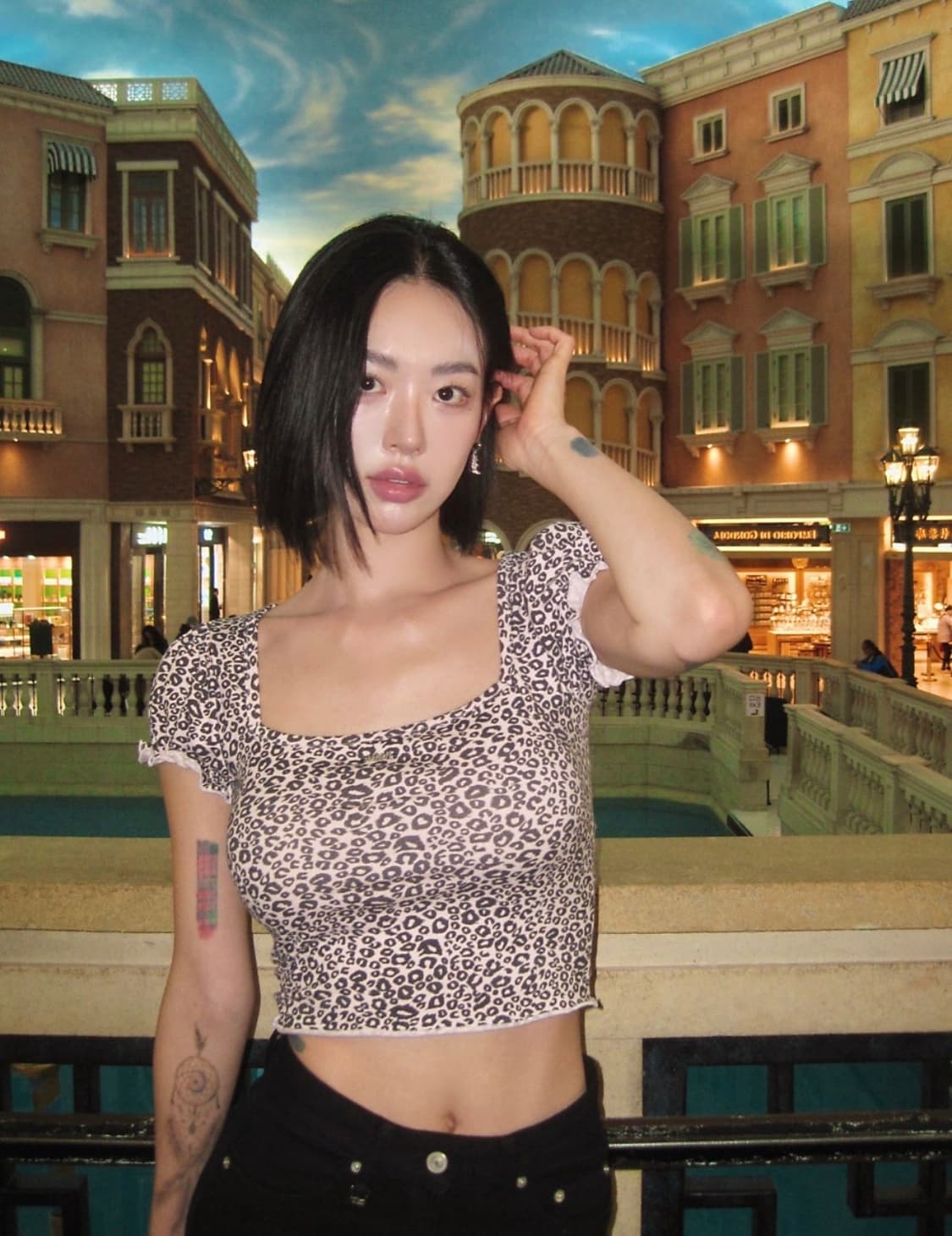 페일제이드 웨이브 티 wave T 레오파드 핑크 상품이미지1