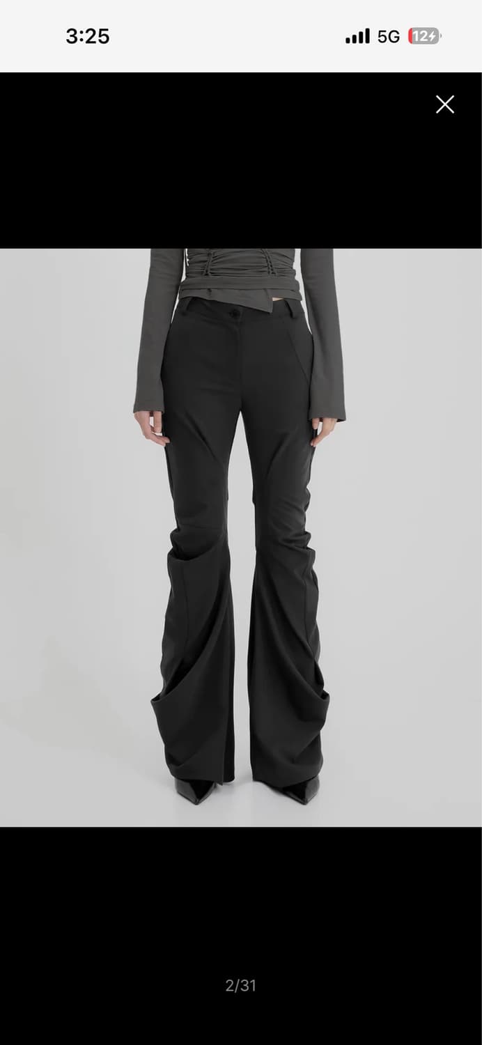플레어업 드레이프 팬츠 Flareup Asymmetrical Drape 상품이미지1