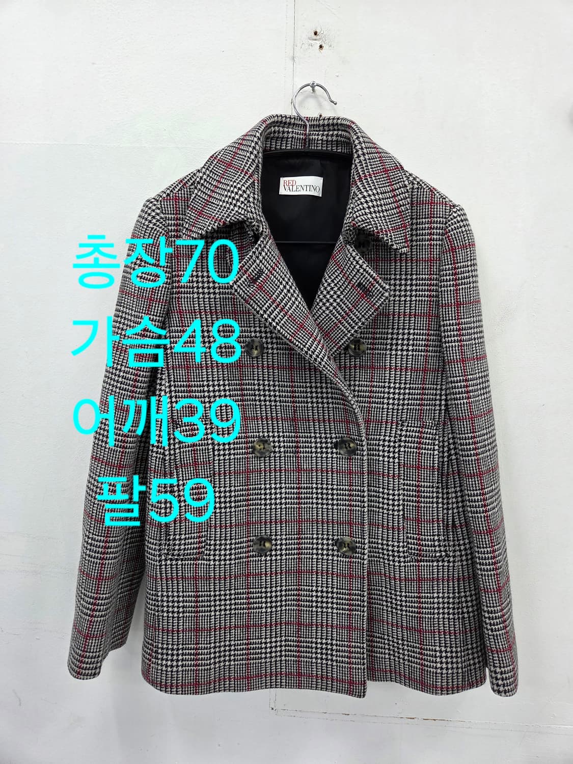 S RED VALENTINO 레드 발렌티노 체크 더블 코트 상품이미지1