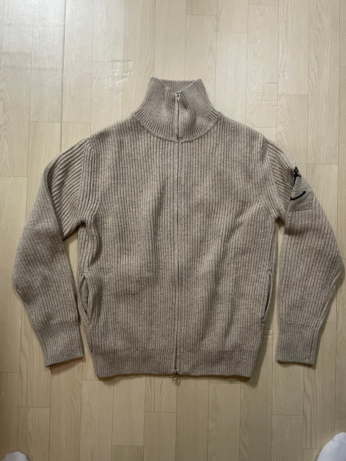 건지울른스 셔틀랜드 울 집업 가디건 - 베이지 상품이미지2