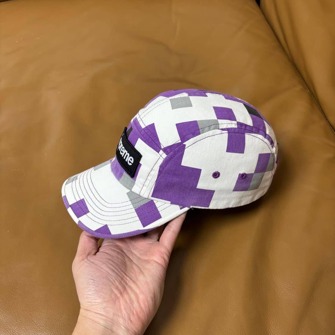 슈프림 캠프캡 모자 박스로고 밀리터리 카모 퍼플 상품이미지4