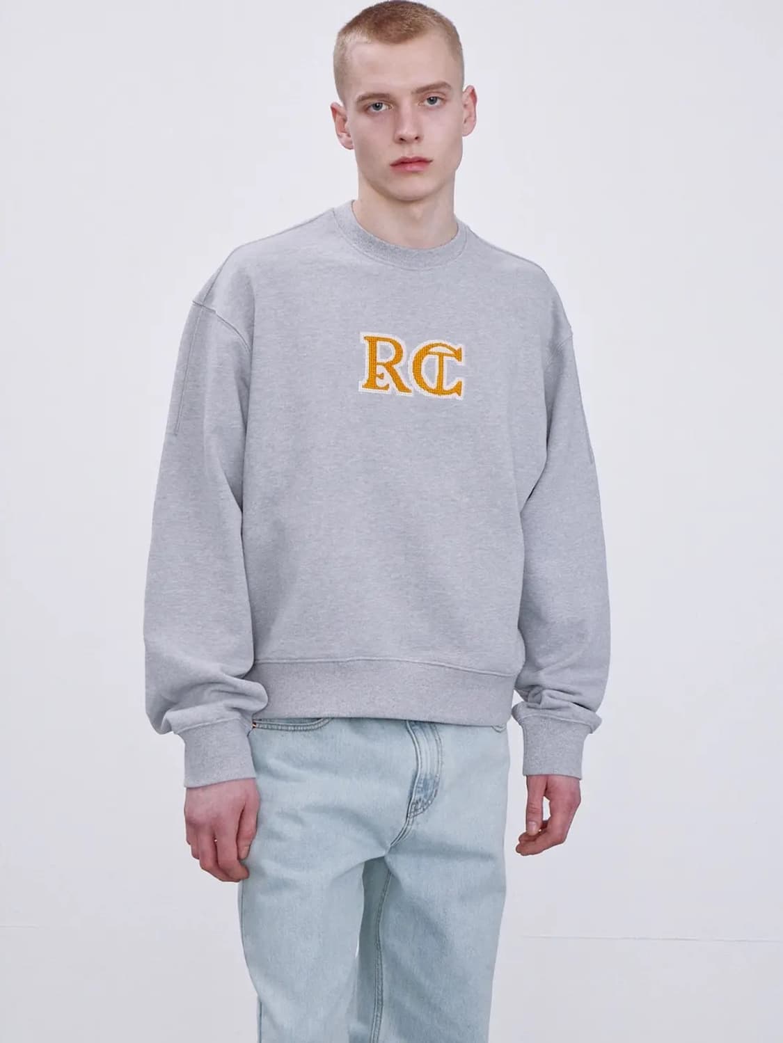 [새상품] 렉토 RC 엠브로이드 스웻셔츠 맨투맨 그레이 상품이미지1