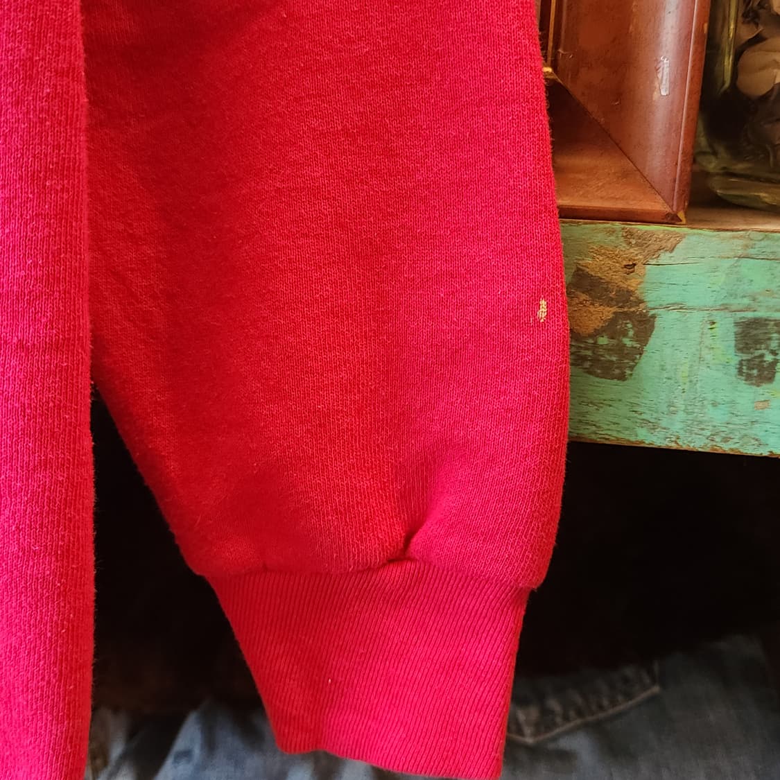 90s 프룻오브더룸 빈티지 스웻셔츠 플레인 스웻셔츠 비비드 레드 M 상품이미지6