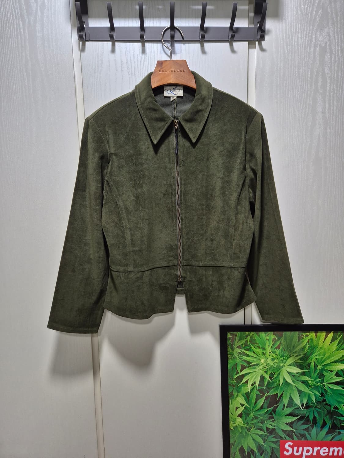 (세일)JPN VTG. ORTALLEY 카키올리브색 스웨이드 자켓 상품이미지1