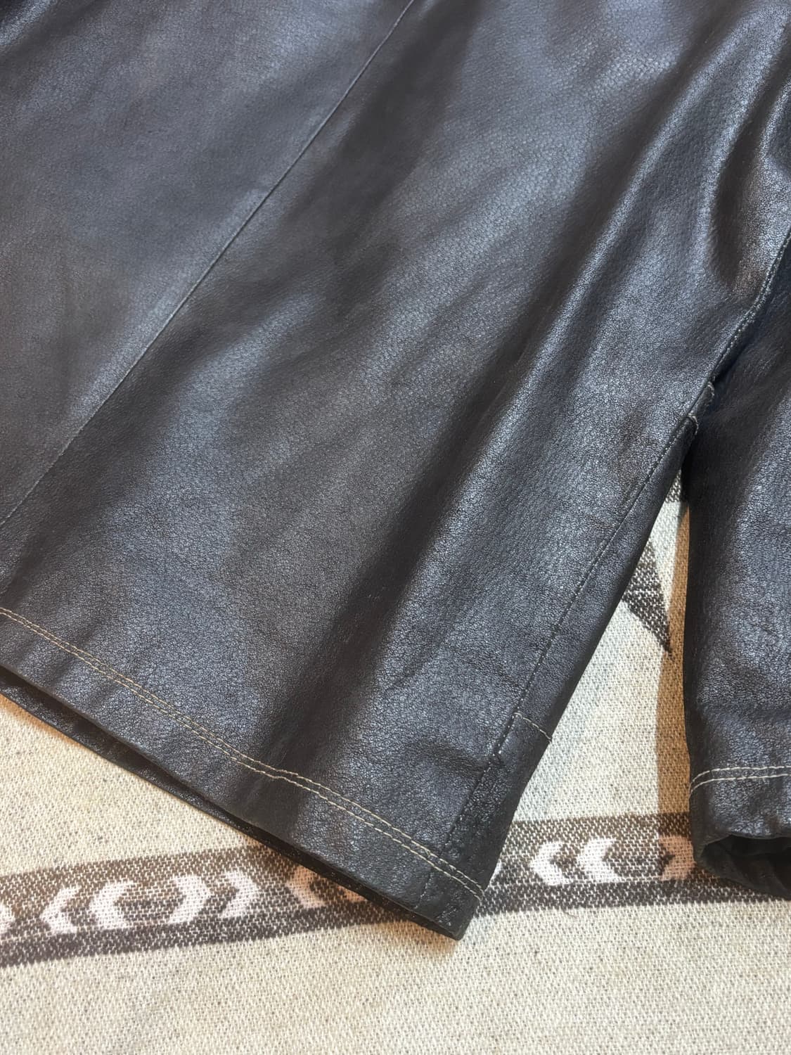 빈티지 하드 가죽 자켓/다크브라운 상품이미지5