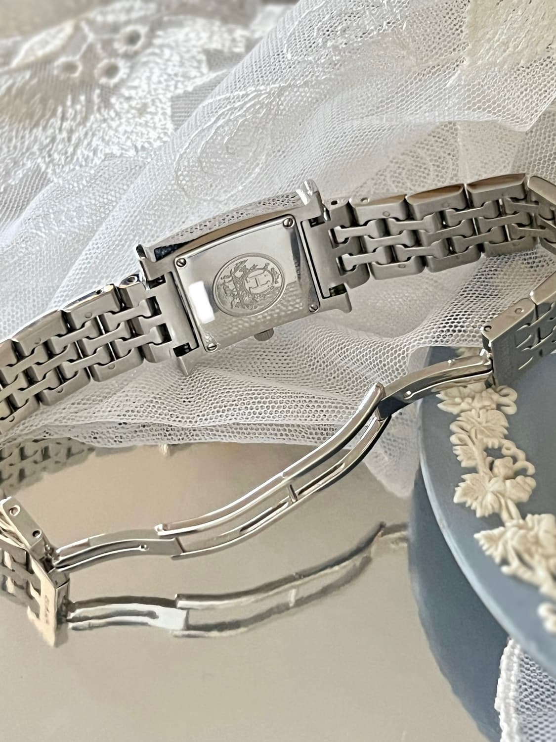 에르메스 12p 다이아 화이트 쉘 H아워 시계 /정품감정.케어  상품이미지4