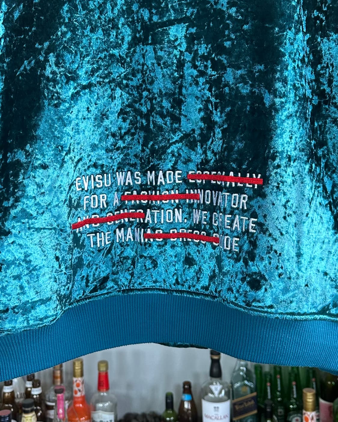 [2XL]에비수 Evisu 타이거 벨루어 벨벳 블루종 점퍼 상품이미지8