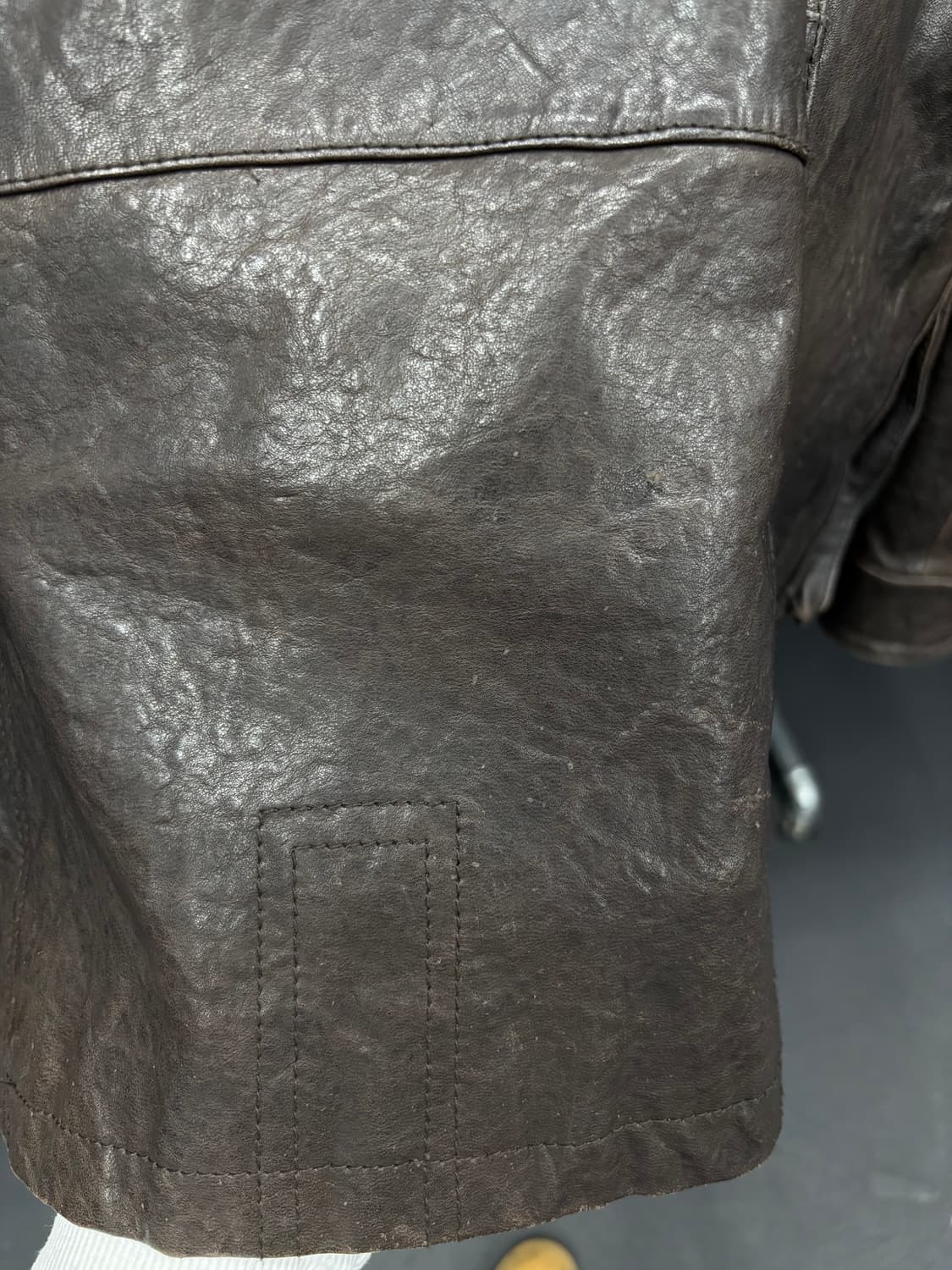 VTG 넥버클 브라운 가죽 자켓 상품이미지9