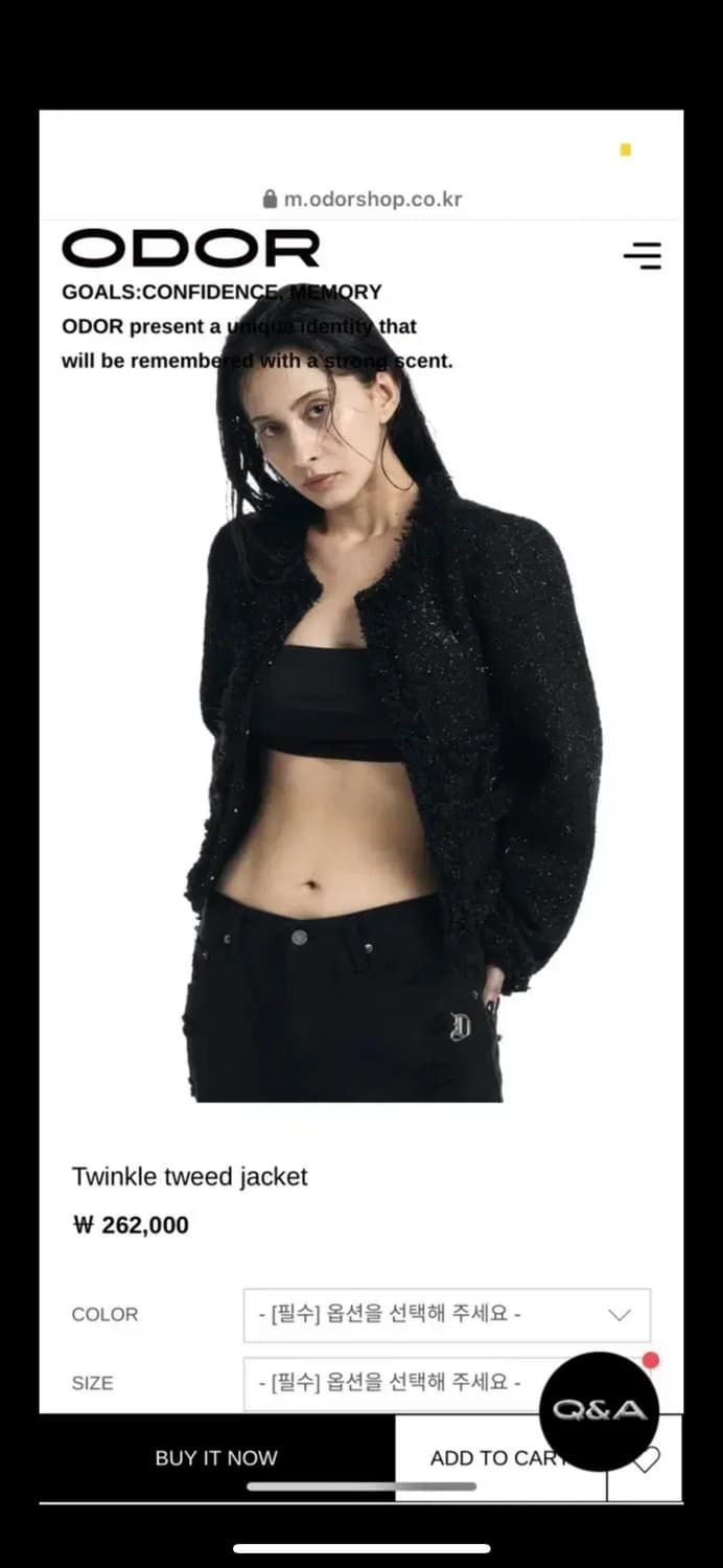 새상품) 오도어 트위드 자켓 블랙 상품이미지5