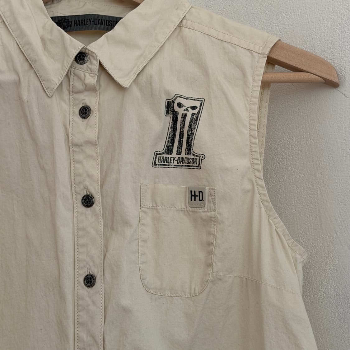 Harley Davidson Skull Tie-front shirt 상품이미지5