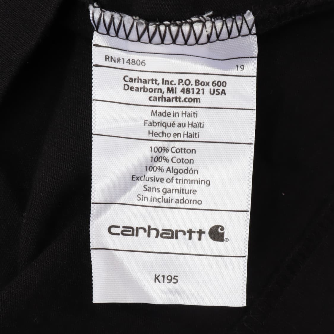 칼하트 k195 오리지널핏 티셔츠 상품이미지9