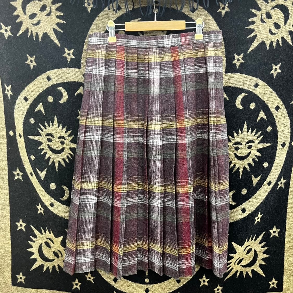 빈티지 코지 모리 하구미룩 믹스체크 플리츠 롱스커트 K0097 상품이미지4