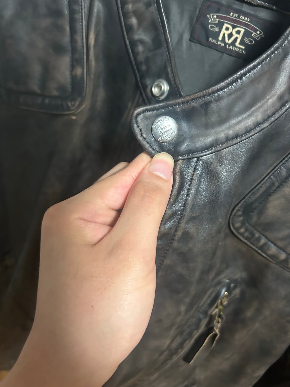 rrl 레더 모토 자켓 m 상품이미지4