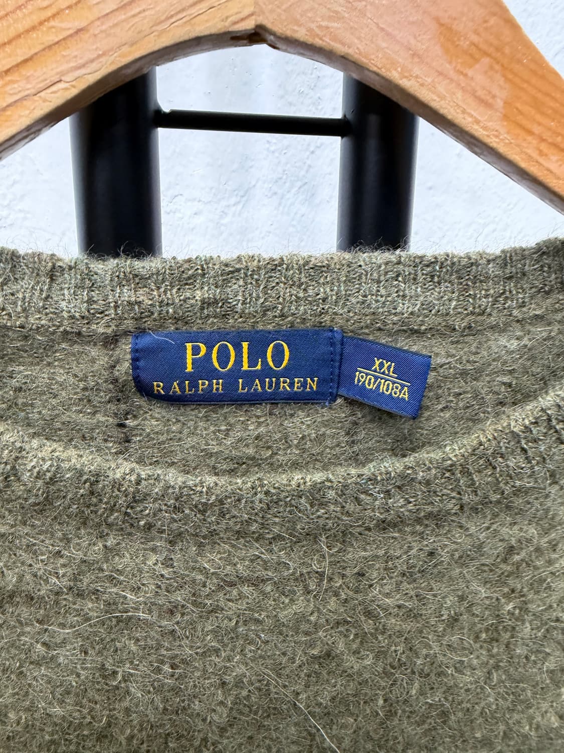 정품) 폴로랄프로렌 엘보 가죽 그린 울 니트 XXL  상품이미지7