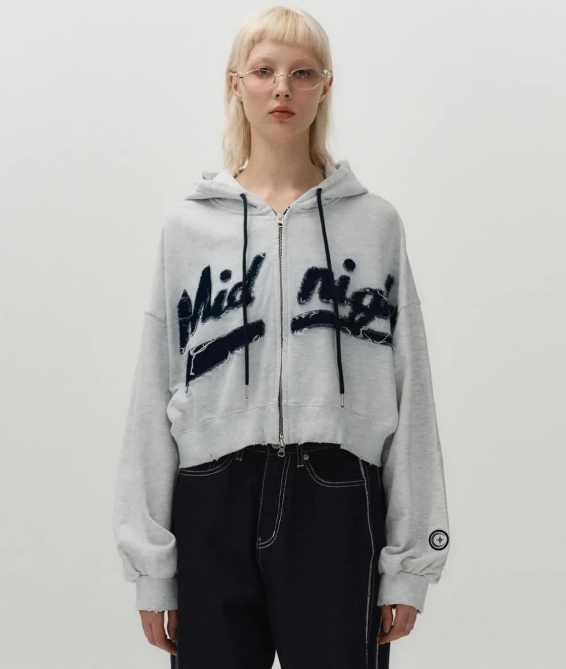 미드나잇무브 damage hood zip up 상품이미지2