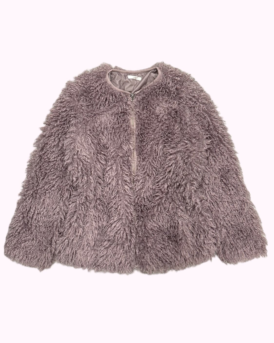 purple fur zip-up jacket 상품이미지1