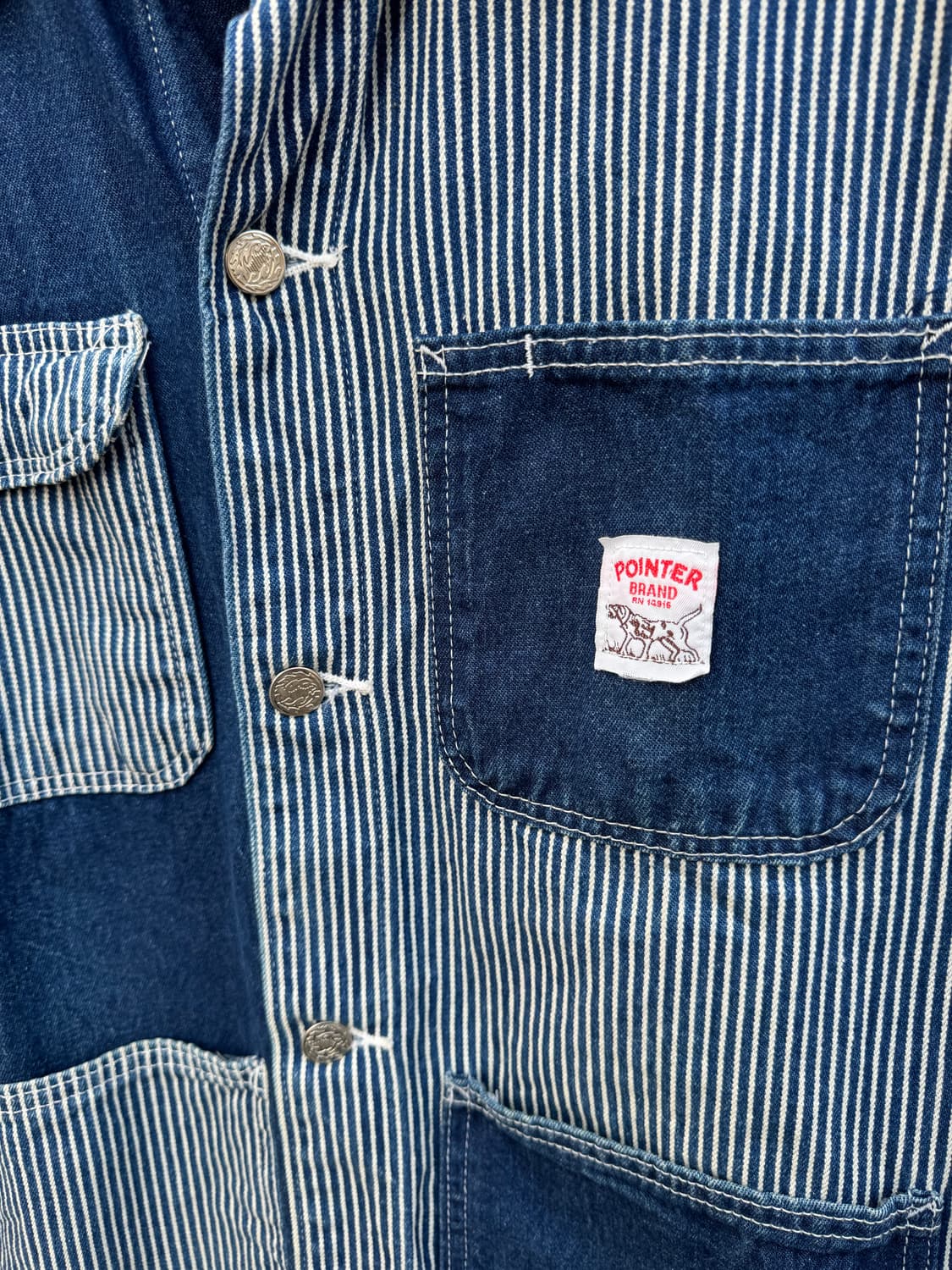 90s 포인터 히코리 대님 코듀로이 카라 데님 초어 워크 자켓 상품이미지5