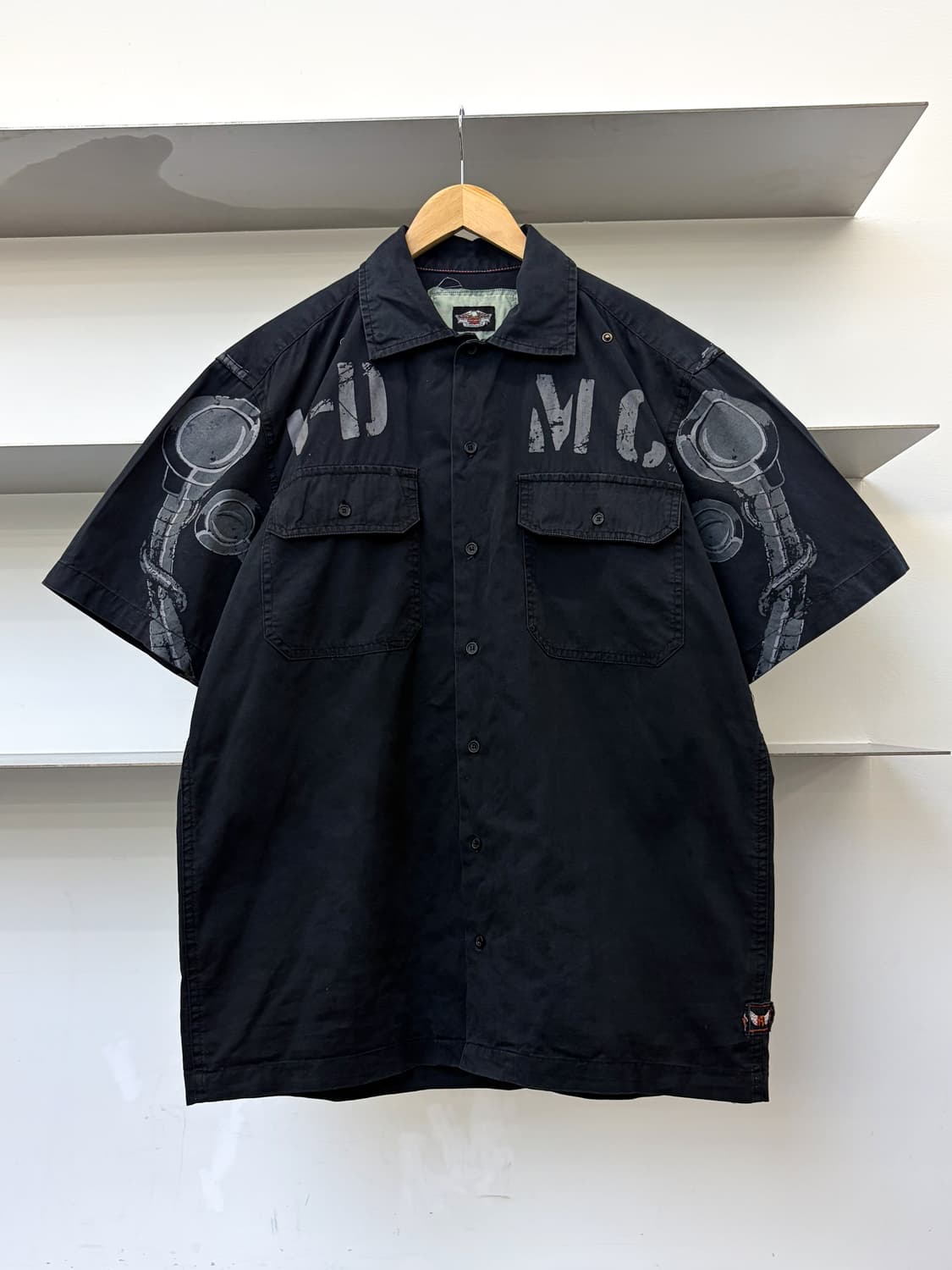 할리 데이비슨 모터사이클 스컬 하프 셔cm 상품이미지2