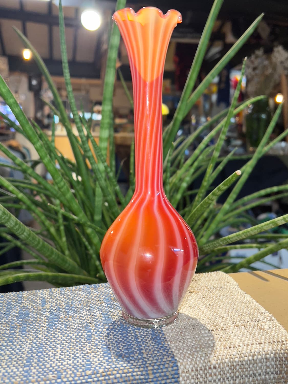 50s Lauscha Bimini Salmon Red Bud Vase 상품이미지2