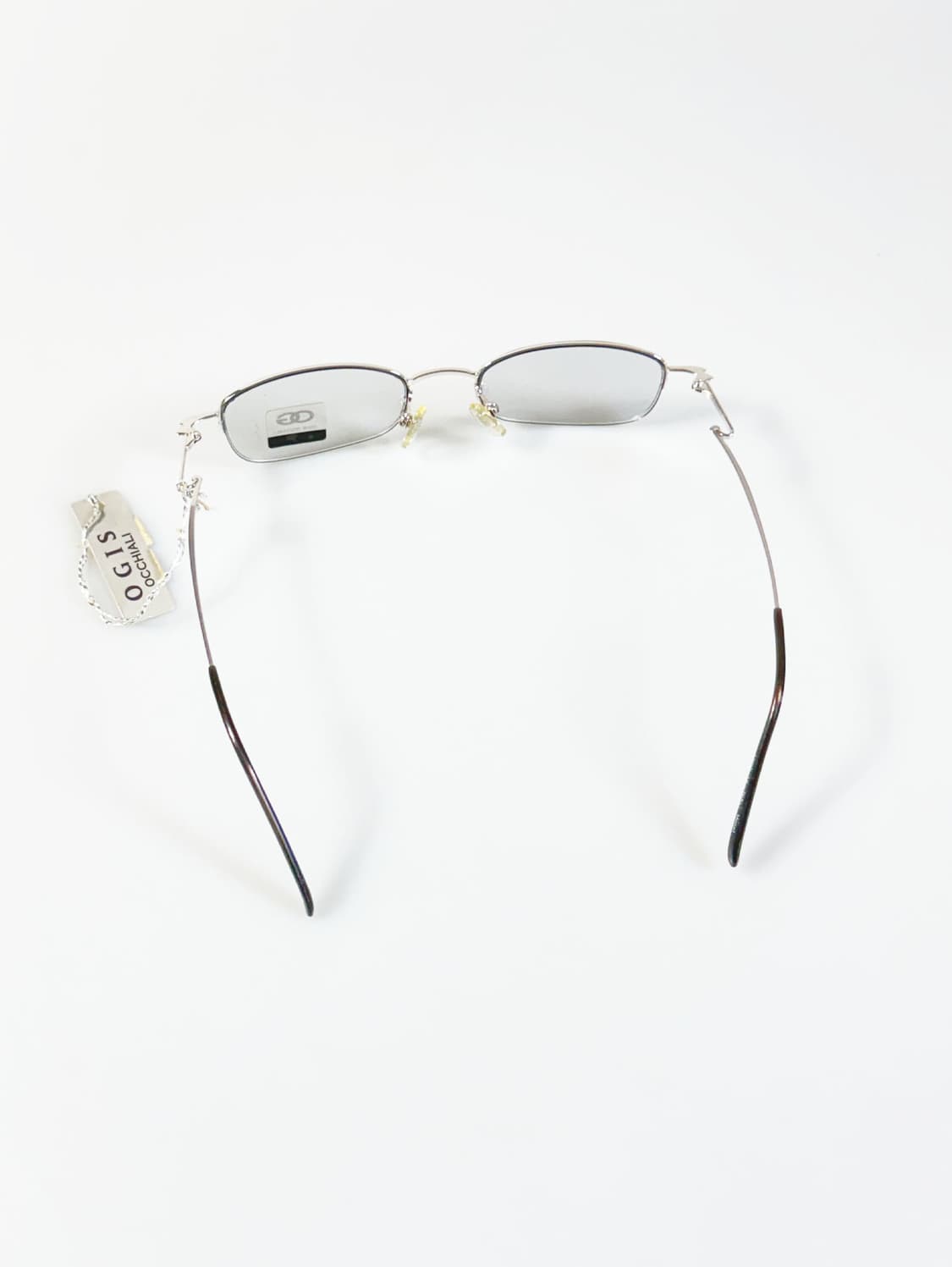OGIS OCCHIALI 실버 메탈 반무테 스퀘어 빈티지 안경 상품이미지5