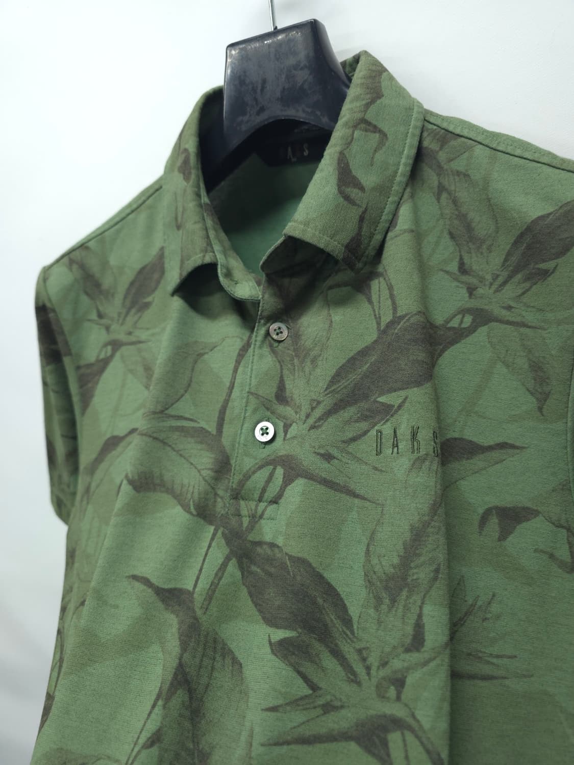 닥스 남성 카키 리프 패턴 하와이안 반팔 카라티(95) 상품이미지10