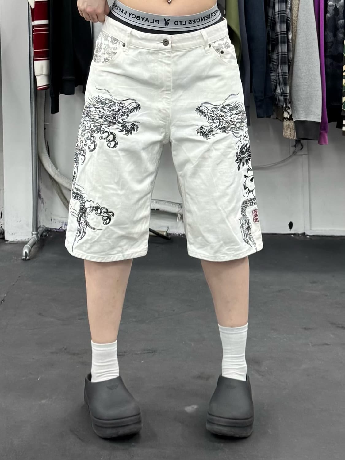 카라쿠리 타마시 오리엔탈 데님 반바지 상품이미지1