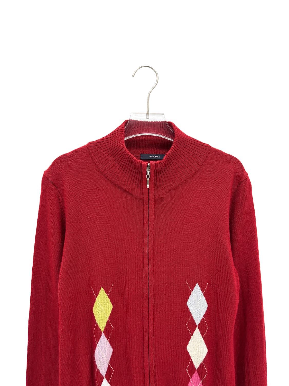 빈티지 아가일 체크 니트 집업  상품이미지2