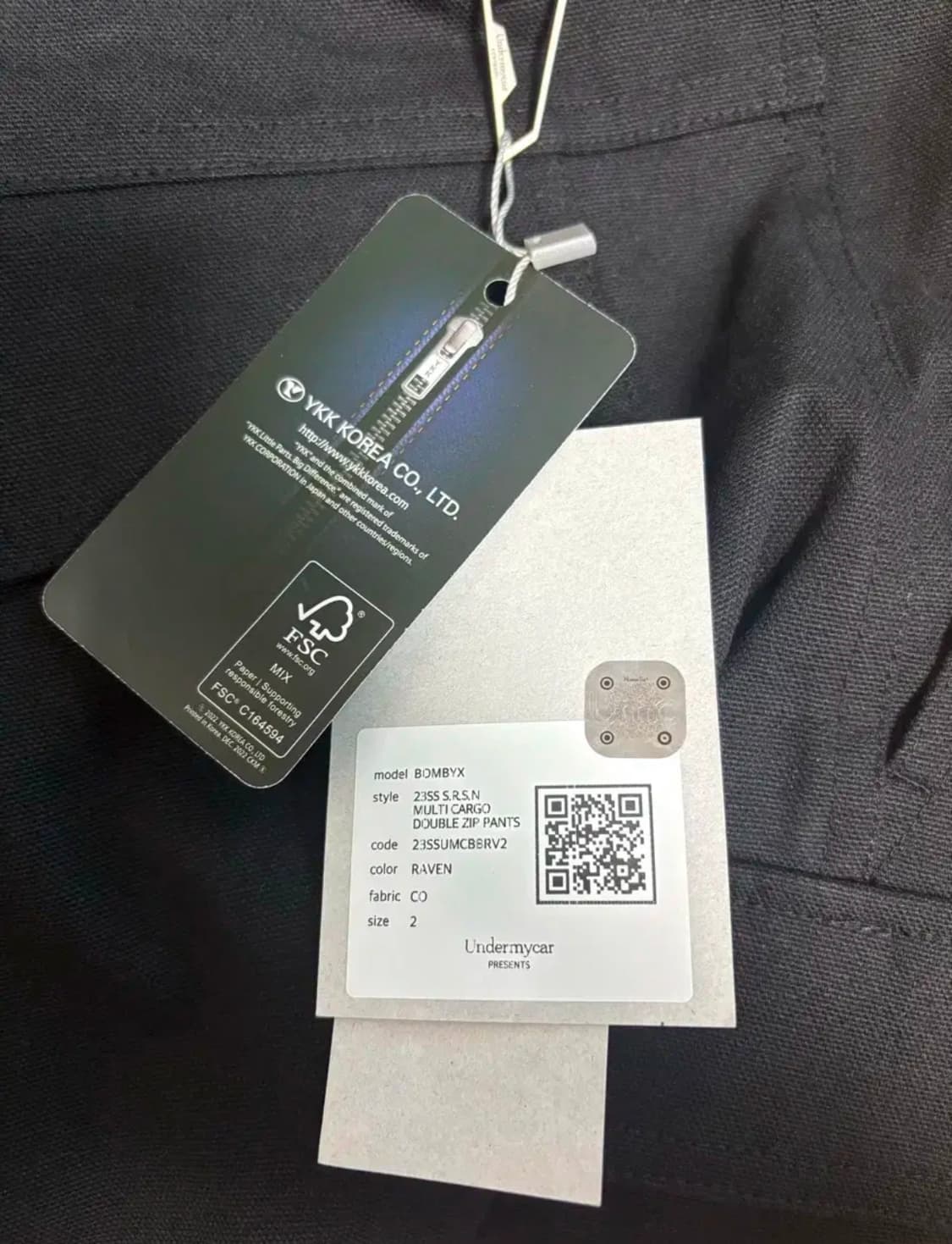 언더마이카 봄빅스 멀티 카고 더블 집 팬츠 레이븐 (2) 상품이미지3