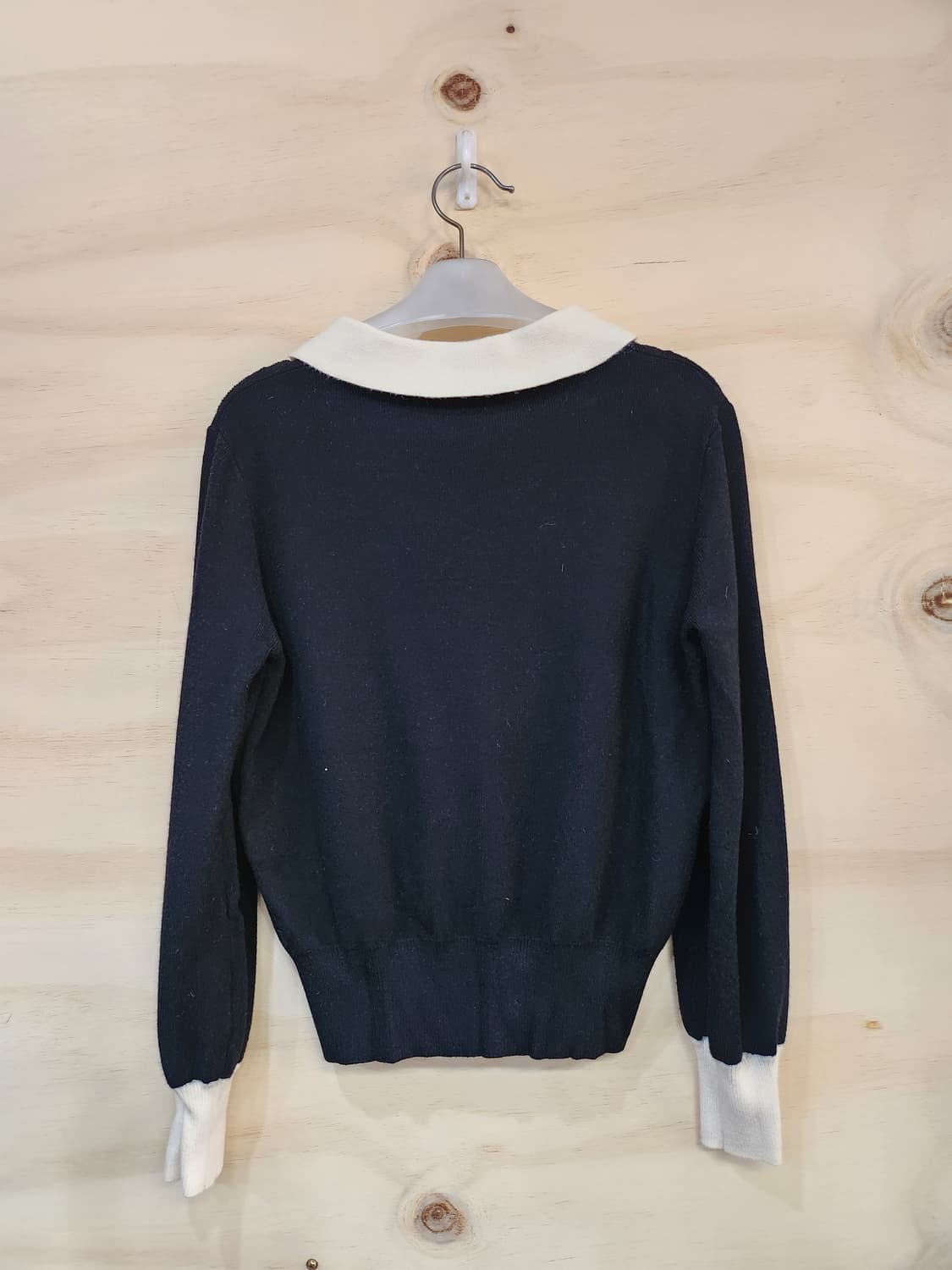 562) 진주 포인트 배색 니트 상품이미지2