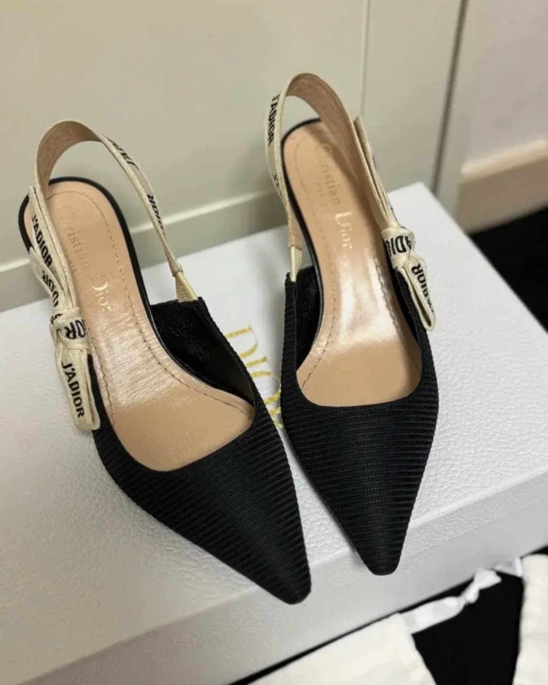 디올 J'ADIOR 블랙 펌프스 슬링백 (34.5) 6.5cm 상품이미지1