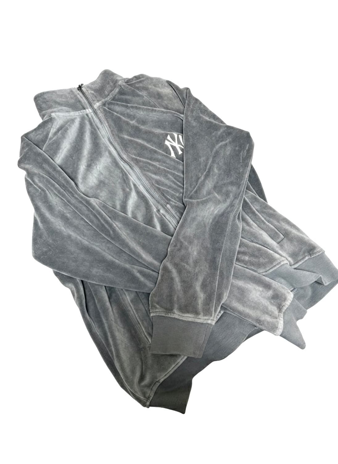 MLB 벨벳 하이넥 트레이닝 집업 카키 상품이미지1