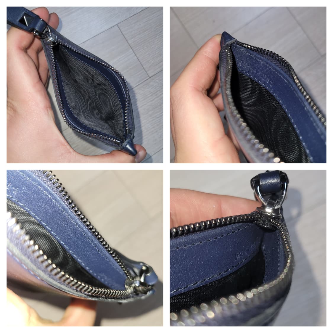 네이비 색상의 발렌티노 락스터드 카드지갑 상품이미지10