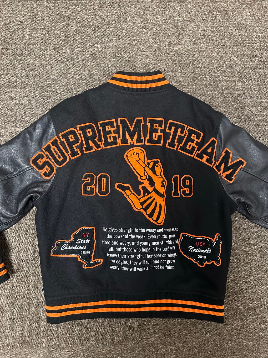 슈프림 슈프림팀 바시티자켓 블랙 M 상품이미지4