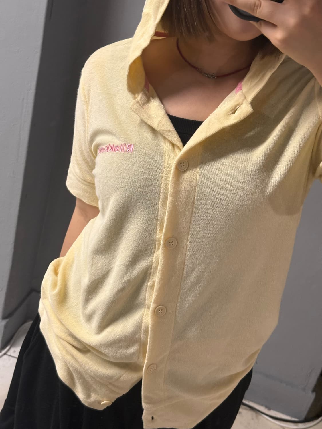 Rilakuma face point button hoodie 상품이미지2