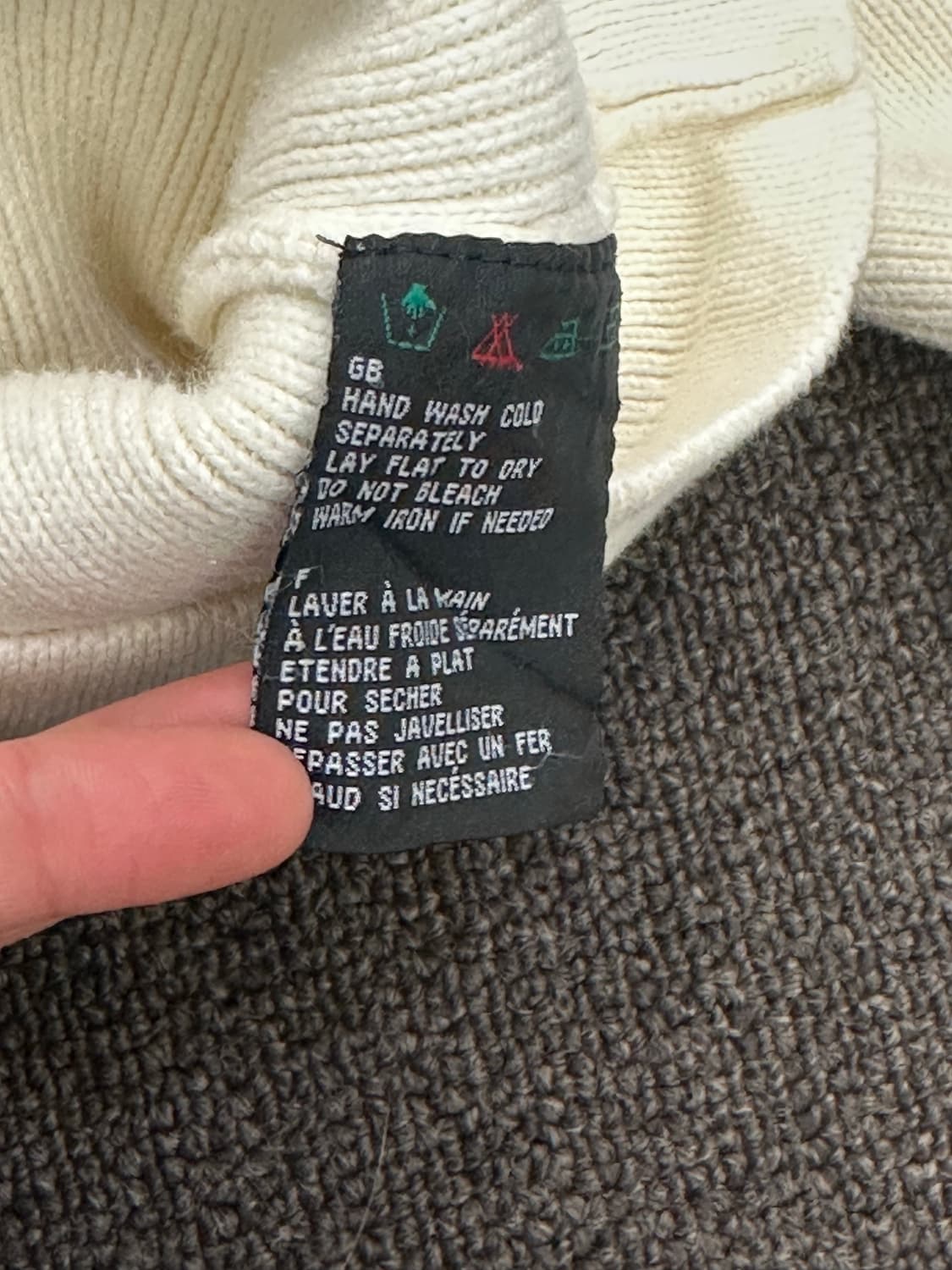 M)할리데이비슨 vintage 크림 립 니트 스웨터 상품이미지6