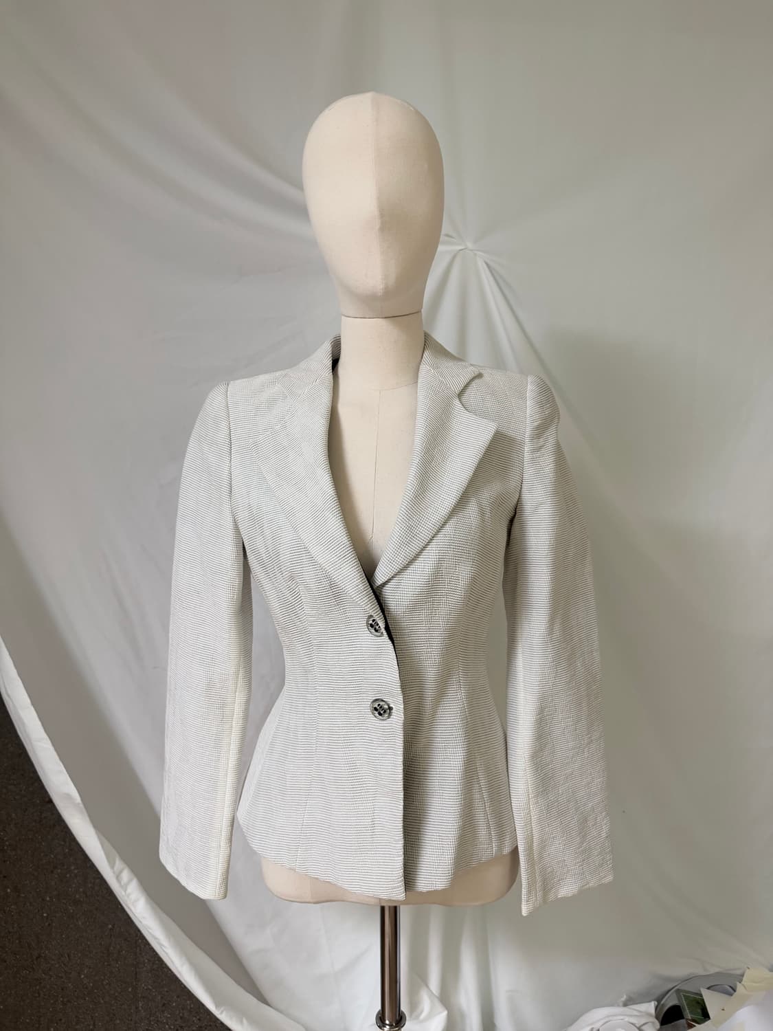 유니크한 아이보리 슬림핏 자켓 36 상품이미지1