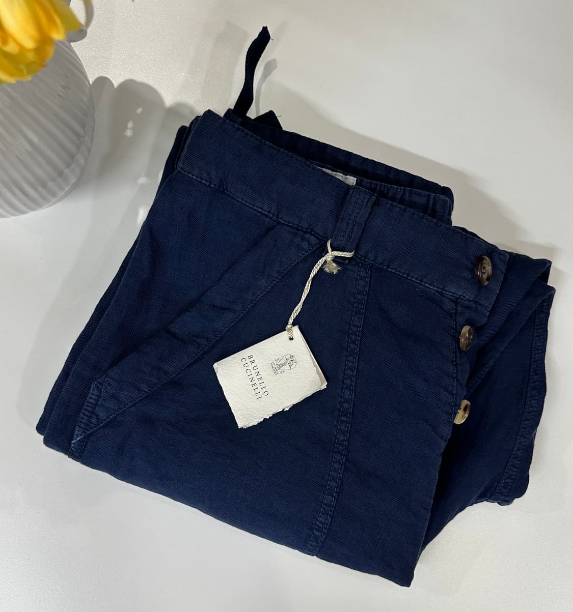 브루넬로 쿠치넬리 드로스트링 린넨 100% 팬츠 상품이미지10