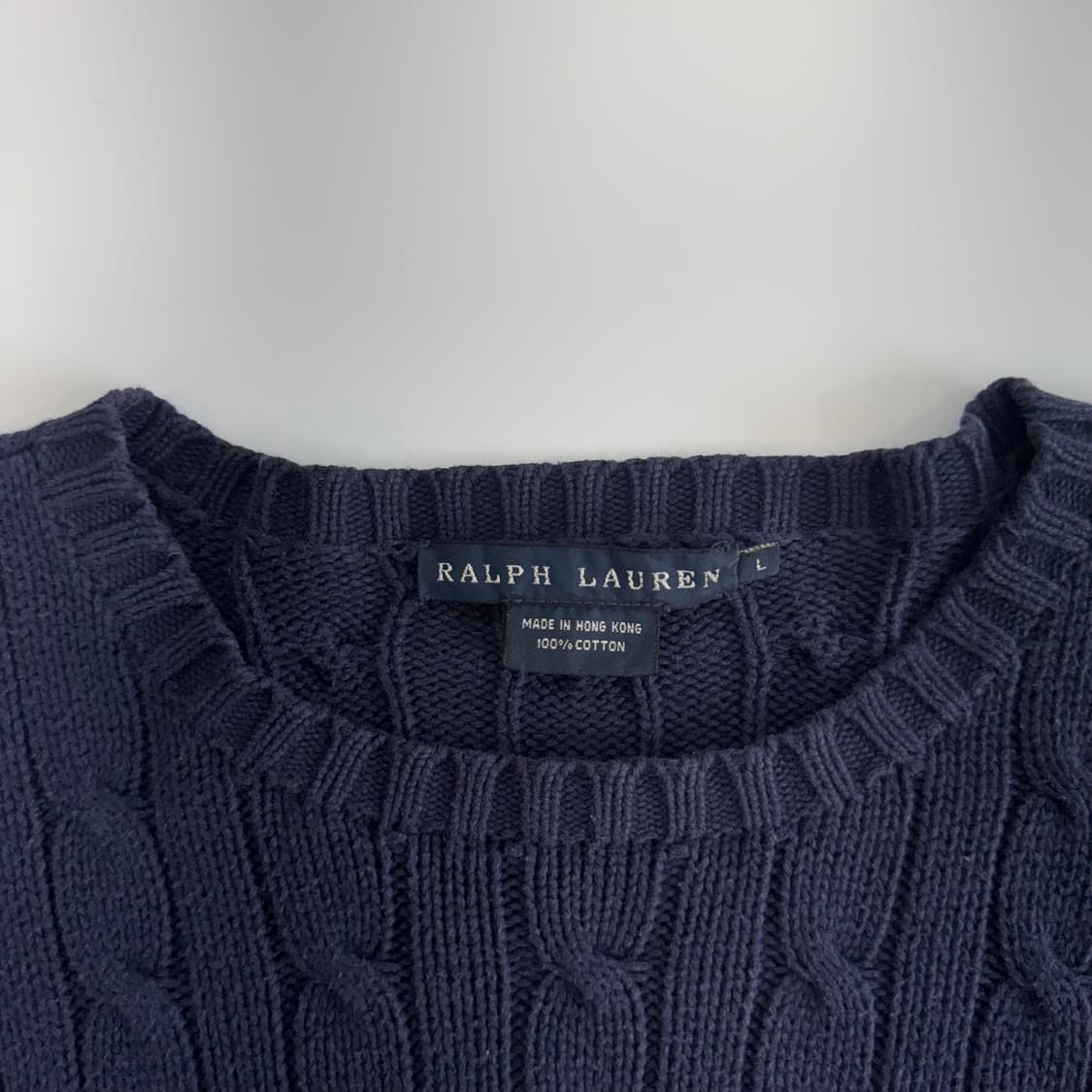 Polo 폴로 핑크포니 네이비 케이블 니트 상품이미지5
