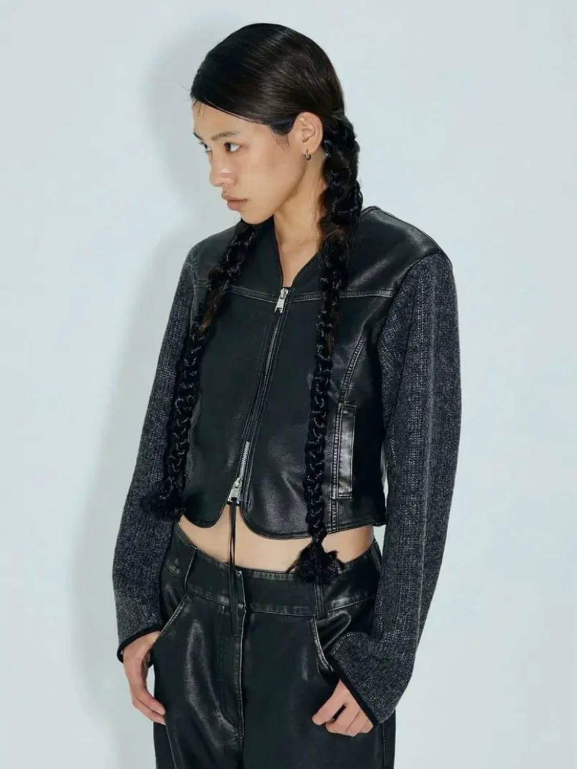 김미더영 태닝 레더 자켓 1 사이즈 상품이미지1