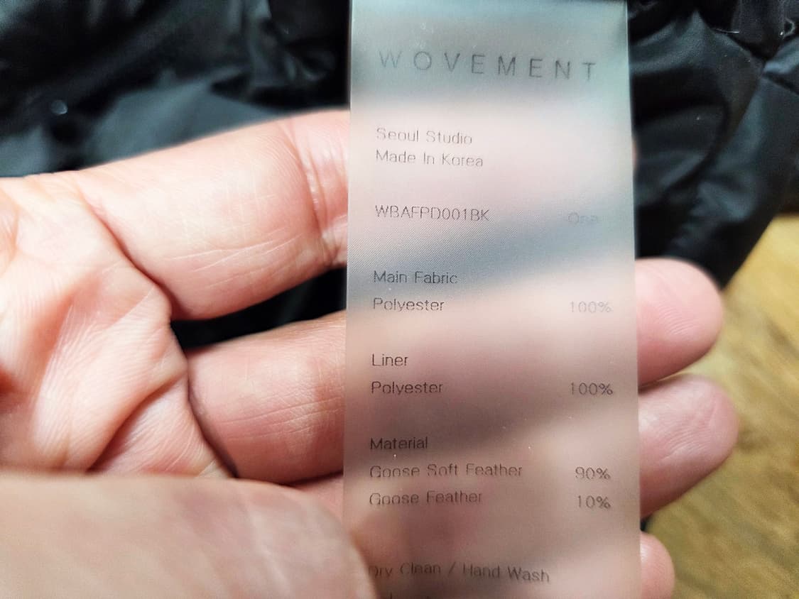 워브먼트(WOVEMENT) 투웨이 구스 쇼트 패딩 프리사이즈  상품이미지10