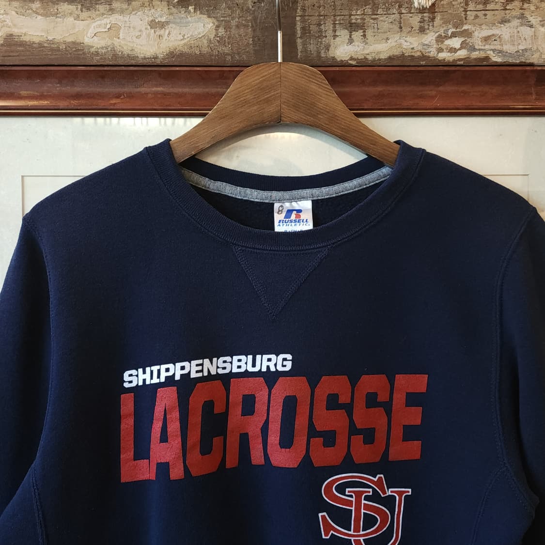 90s 러셀 맨투맨 스웻셔츠 라크로스 빈티지 레터링 스웻셔츠 네이비 S 상품이미지3